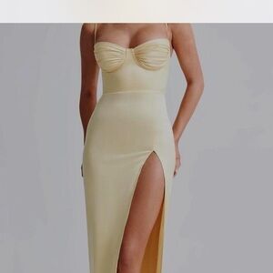 BABYBOO Alora Lemon Maxi Dress Small NEW